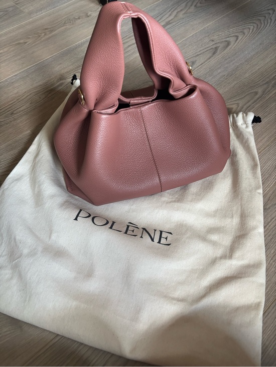 Polene Handbags - Polène Pink Pebbled Leather Shoulder Bag